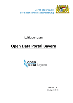 Leitfaden - Open Data Portal des Freistaats Bayern