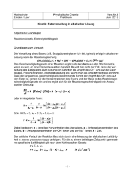 Esterverseifung in alkalischer L&ouml;sung