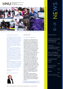 HNU-News Wintersemester 2014/15 - Hochschule Neu-Ulm