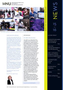 HNU-News Wintersemester 2014/15 - Hochschule Neu-Ulm