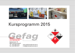 Kursprogramm 2015 - Gefag Gefahrgutausbildung und