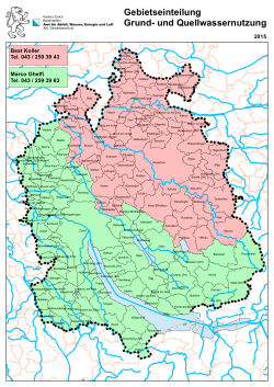 Gebietseinteilung Grund- und Quellwassernutzung