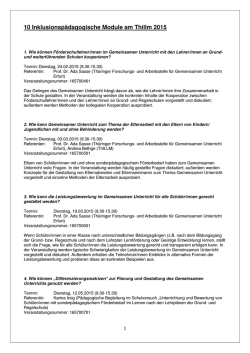 Integrationsp&auml;dagogische Module am ThILLM 2015
