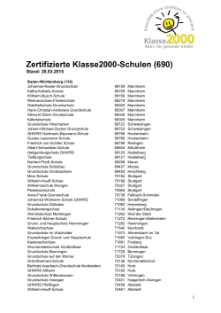 Liste der zertifizierten Schulen