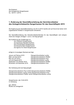 Geschäftsverteilungsplan - Amtsgericht Sangerhausen