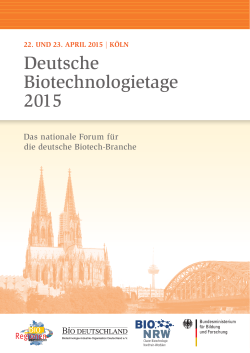 Deutsche Biotechnologietage 2015 Biotechnologietage 2015