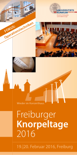 Einladung Freiburger Knorpeltage 2016