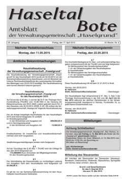 Haseltal Bote 4/2015
