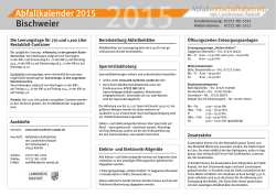 Abfallkalender 2015 2015 Bischweier