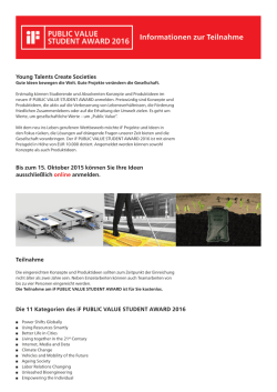 Informationen zur Teilnahme iF PUBLIC VALUE STUDENT AWARD