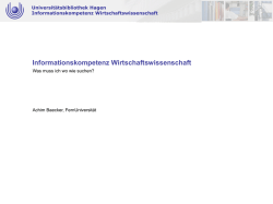 Informationskompetenz Wirtschaftswissenschaft