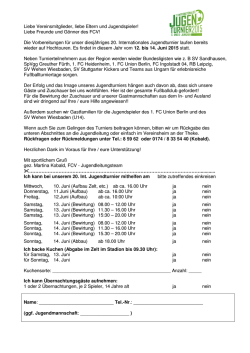 Infobrief - Helfersuche 20. Int. Jugendturnier 12