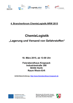 Programm BranchenForum ChemieLogistik