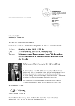 Datum: Montag, 4. Mai 2015, 19.30 Uhr Ort: Aschaffenburg
