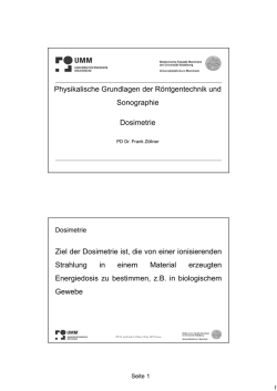 Dosimetrie, Projektionsgesetze, Bildqualit&auml;t