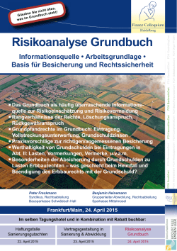 Risikoanalyse Grundbuch - Finanz Colloquium Heidelberg