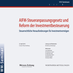 AIFM-Steueranpassungsgesetz und Reform der