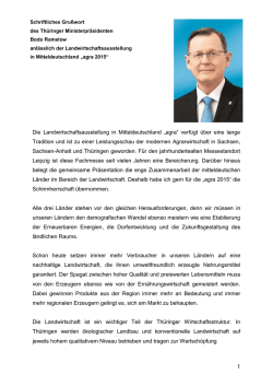 Gru&szlig;wort des Schirmherrn