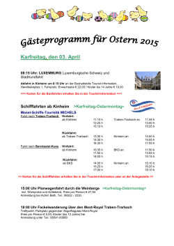 Gästeprogramm für Ostern 2015 - Mittelmosel