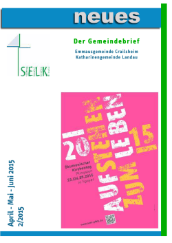 Gemeindebrief Nr. 2 - 2015 - SELK Landau und Crailsheim