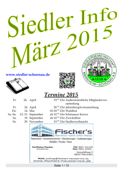 Siedler Info März 2015 - Siedlergemeinschaft Mannheim