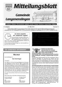 Mitteilungsblatt Langenenslingen KW 13 / 2015