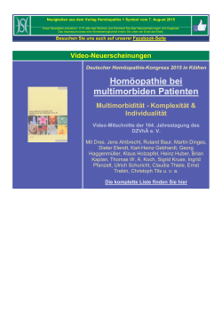Aktueller Newsletter als PDF - Verlag Homöopathie + Symbol