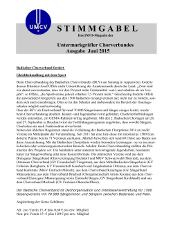 Info-Magazin Stimmgabel - Untermarkgr&auml;fler Chorverband