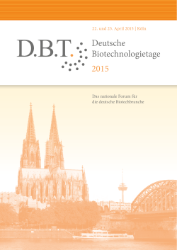 Das nationale Forum für die deutsche Biotechbranche 22. und 23