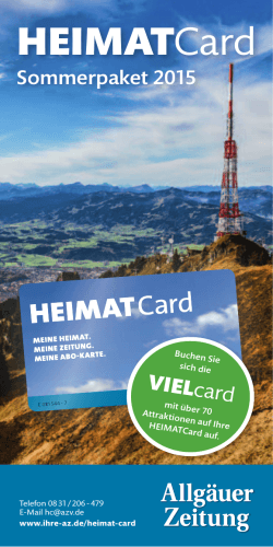 zum aktuellen Flyer “HEIMATCard Sommerpaket 2015
