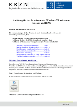 Installationsanweisung Druckertreiber f&uuml;r Windows XP