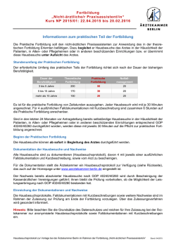 Informationen zur praktischen Fortbildung