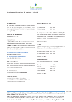 Info zum Messekatalog 2015 - KSS