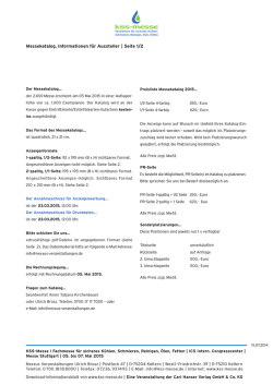 Info zum Messekatalog 2015 - KSS