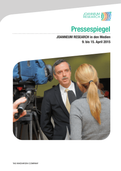 Pressespiegel - Joanneum Research