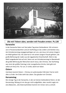 März 2015 - Evangelische Kirchengemeinde Bad Wurzach