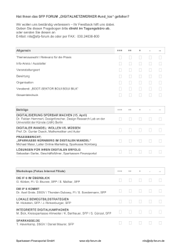 Feedback - sfp forum 2015