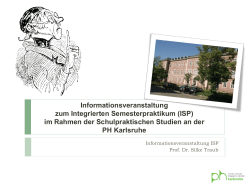 Infos zum ISP - Pädagogische Hochschule Karlsruhe