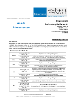 Mitteilung 1/2015 - Bürgerverein Buckenberg