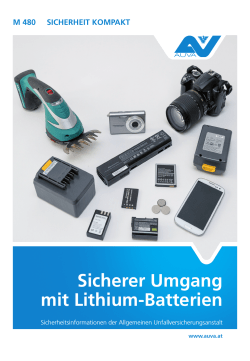 Merkblatt M 480 "Sicherer Umgang mit Lithium-Batterien"