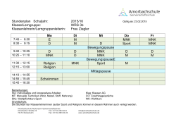 Stundenplan Schuljahr: 2015/16 Klasse