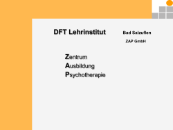 Infos zum Institut - Psychotherapieausbildung Lehrinstitut Bad