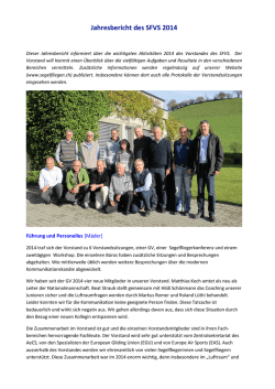 Jahresbericht des SFVS 2014 - Segelflugverband der Schweiz