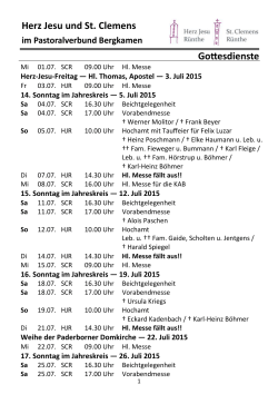 Gottesdienste Herz Jesu und St. Clemens