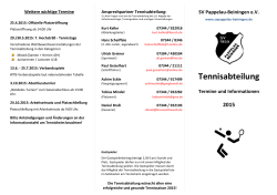 Tennisabteilung - SV Pappelau