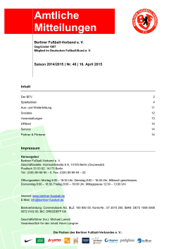 Amtliche Mitteilung Nr. 40 - Berliner Fußball
