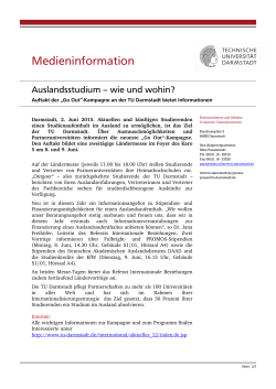 Pressemeldung vom 02.06.2015 - Technische Universität Darmstadt