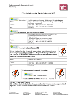 ITL &ndash; Schulungsplan f&uuml;r das 2. Quartal 2015