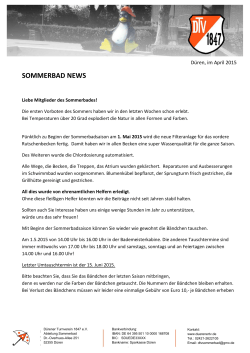 Rundmail zum Saisonstart 2015 - Dürener Turnverein 1847 e.V.