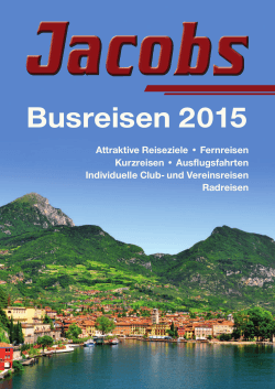 Reiseprospekt 2015 - Jacobs Reisedienst